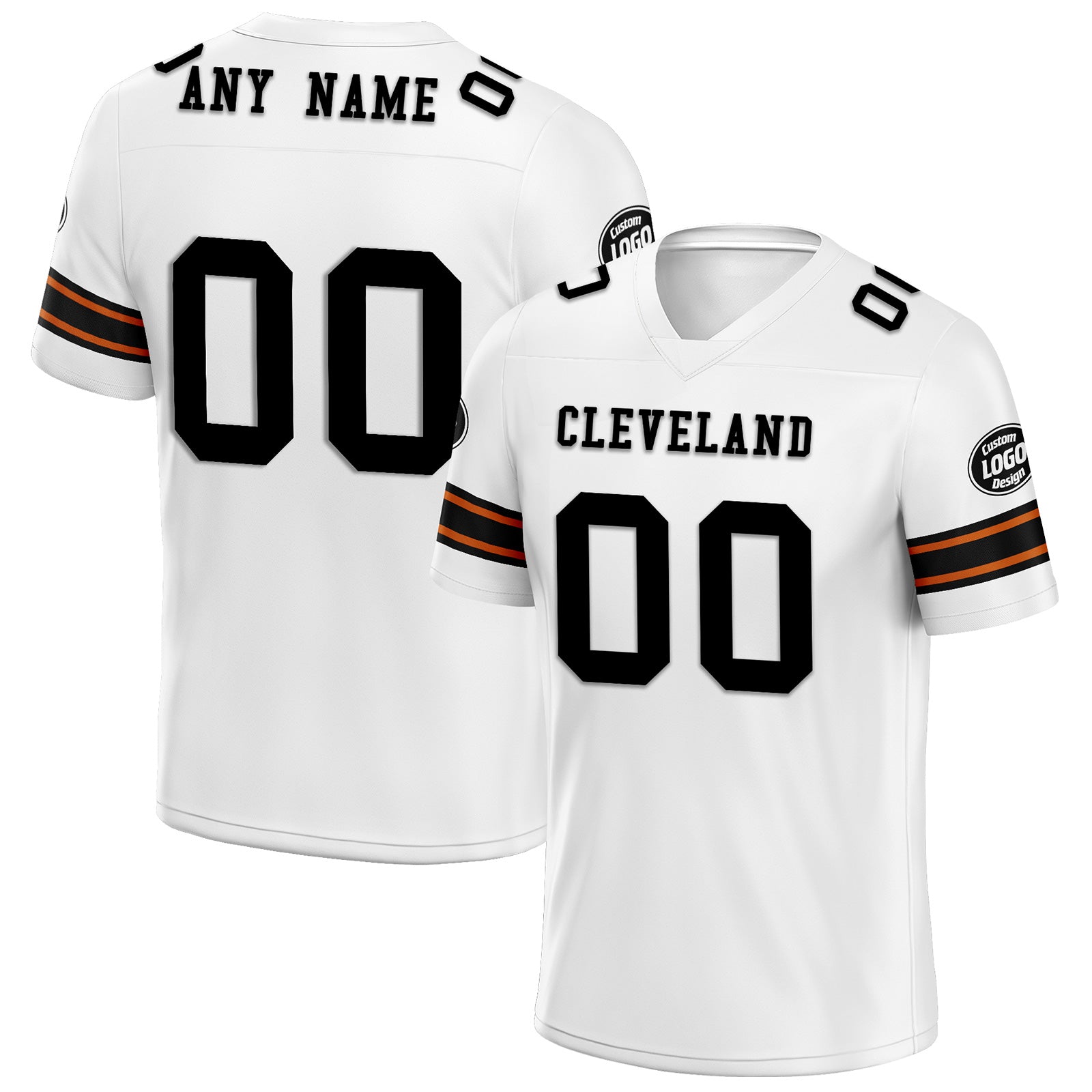 Custom White Cleveland Personalized Authentic Football Jersey FBJ02-D020256-29