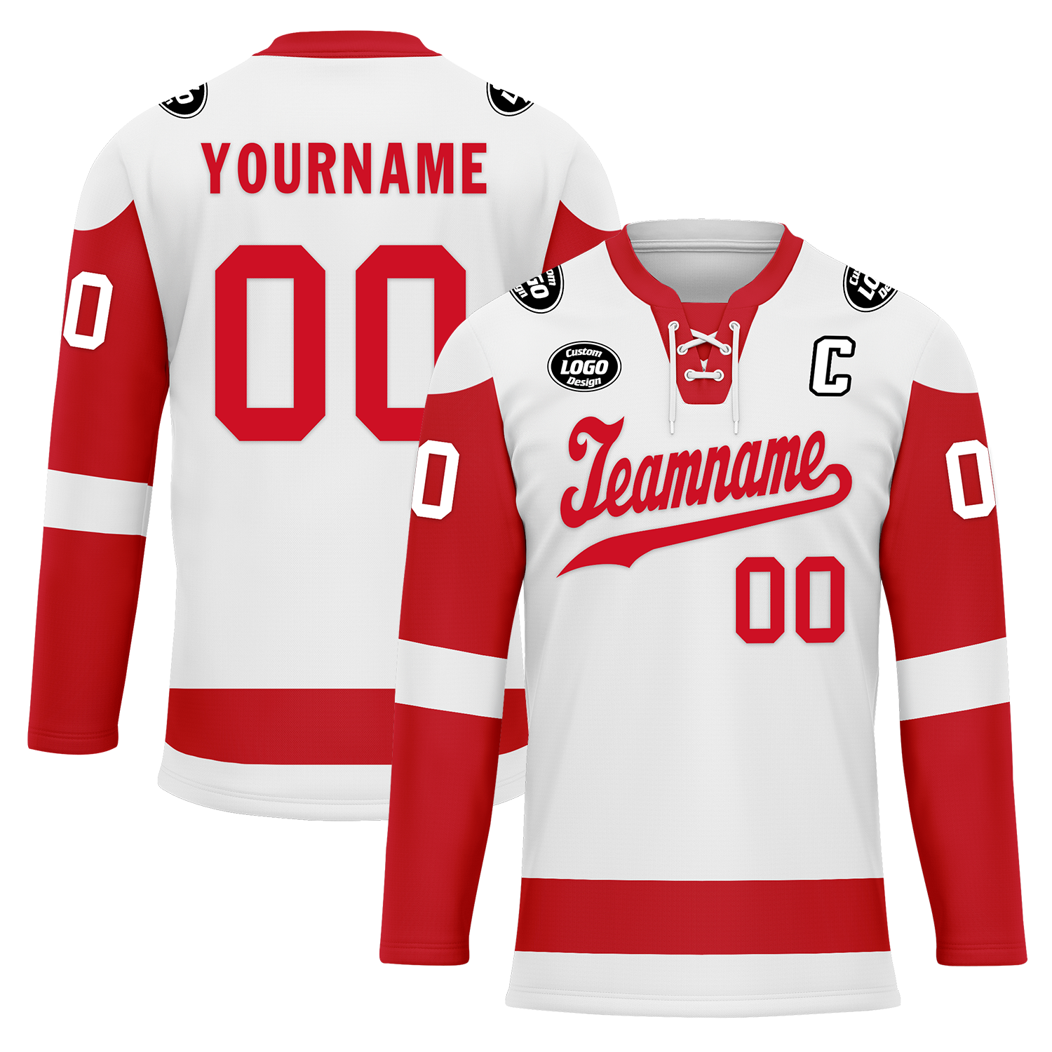 Custom White Red Personalized Hockey Jersey HCKJ01-D0a70ad