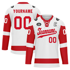 Custom White Red Personalized Hockey Jersey HCKJ01-D0a70ad