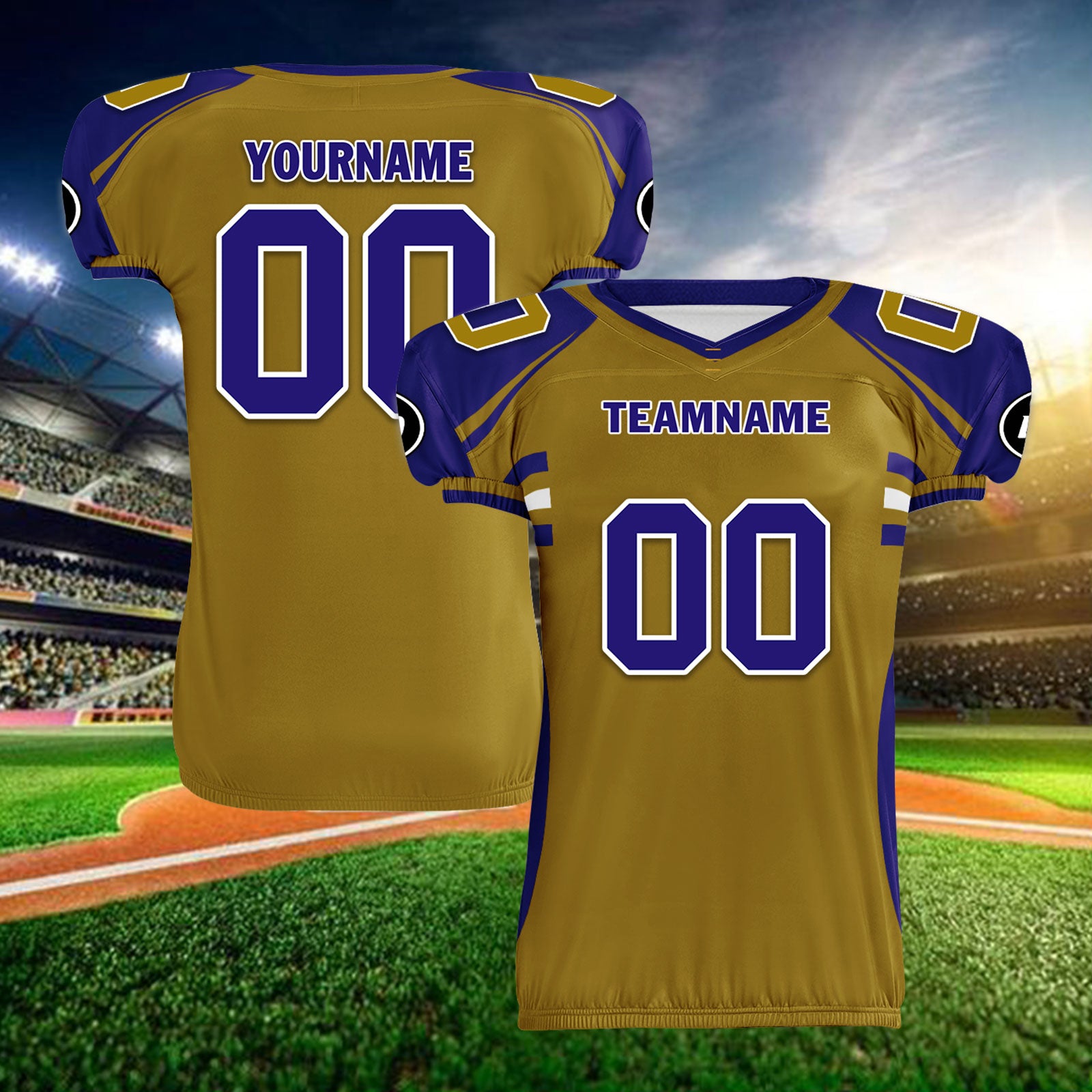 Custom Blue Yellow Maryland High-Performance American Football Jersey FBJ06-D023001-2