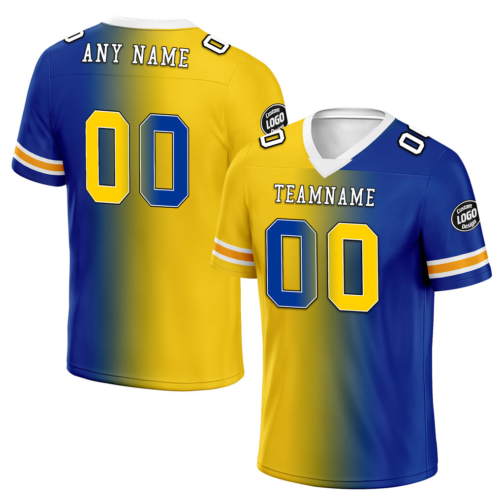 Custom Yellow Blue California Personalized Authentic Football Jersey FBJ02-D028017-8