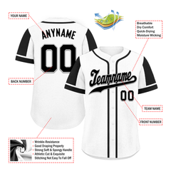 Custom White Black Raglan Sleeves Personalized Authentic Baseball Jersey BSBJ01-D017161