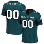 Custom Green Black Philadelphia Personalized Authentic Football Jersey FBJ02-D020256-12