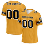 Custom Yellow Pittsburgh Personalized Authentic Football Jersey FBJ02-D020256-18