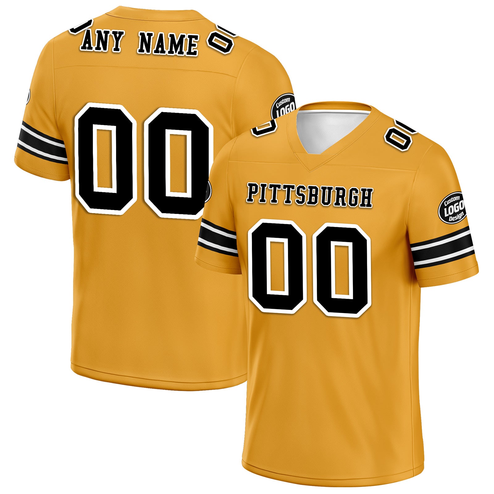 Custom Yellow Pittsburgh Personalized Authentic Football Jersey FBJ02-D020256-18