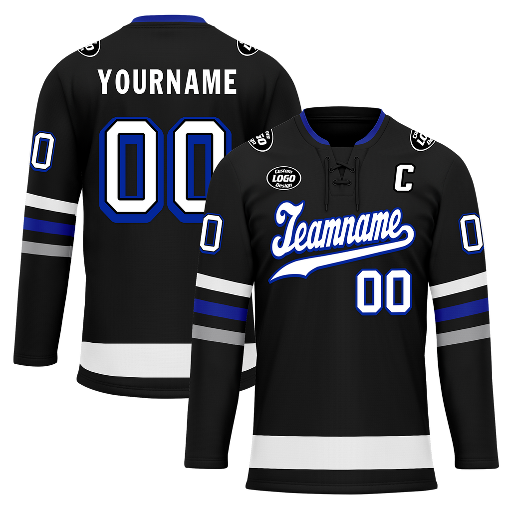 Custom Black Grey Personalized Hockey Jersey HCKJ01-D0a70ba