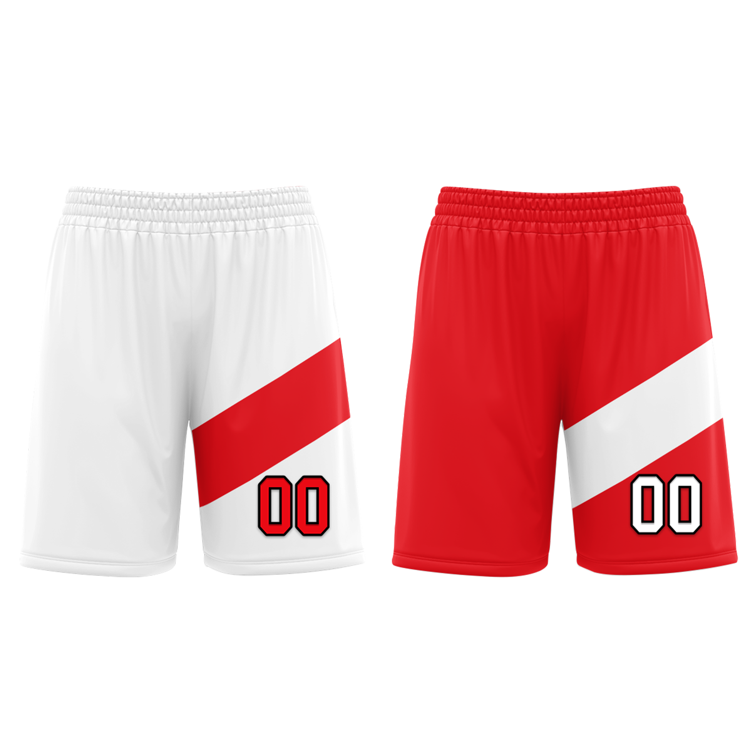 Custom White Red Classic Style Reversible Basketball Uniform Personalized COOLMAX BBJR-D017026