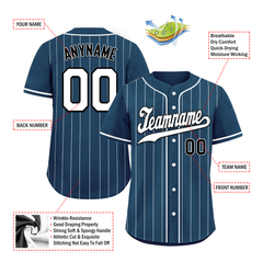 Custom Blue Stripe Fashion Personalized Authentic Baseball Jersey BSBJ01-D017258