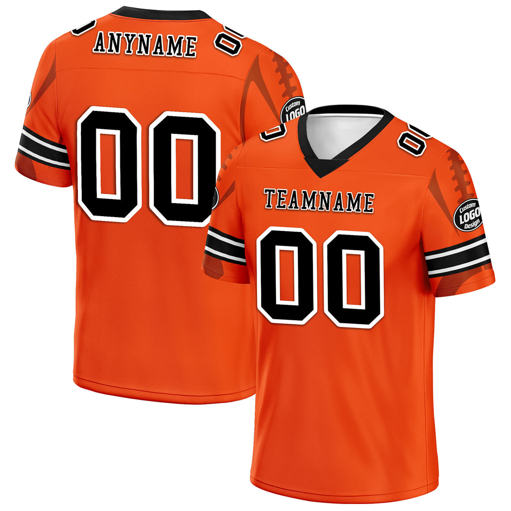 Custom Orange Cincinnati Personalized Authentic Football Jersey FBJ02-D025033-6