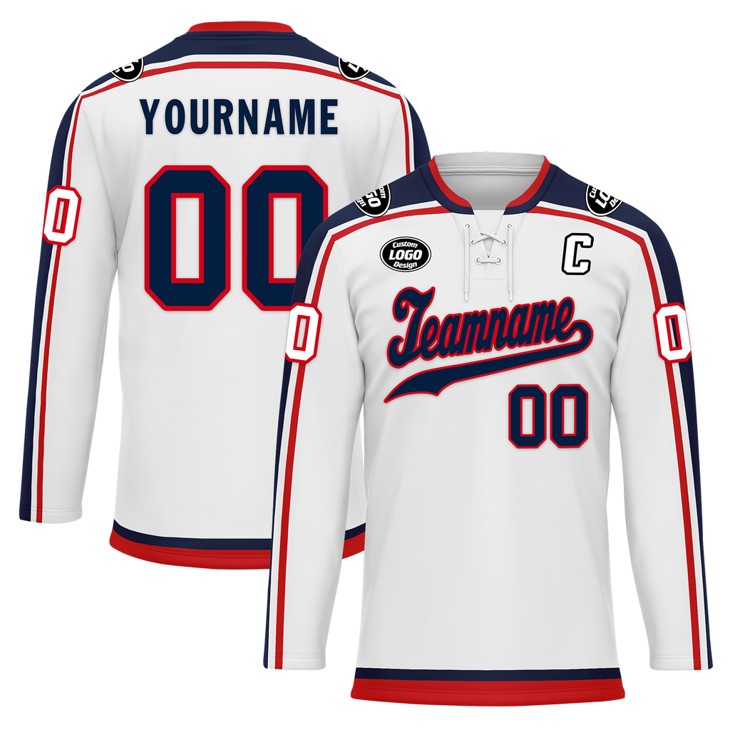Custom White Personalized Hockey Jersey HCKJ01-D0a70fa