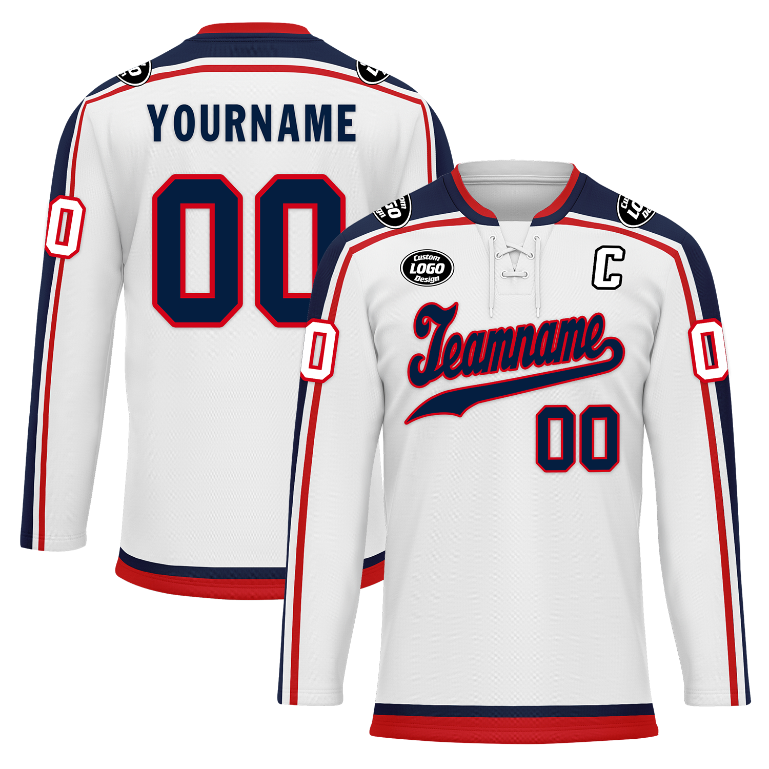 Custom White Personalized Hockey Jersey HCKJ01-D0a70fa