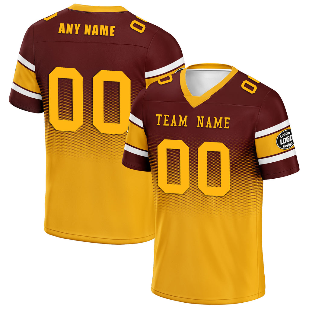 Custom Red Yellow Washington Personalized Authentic Football Jersey FBJ02-D020249-31