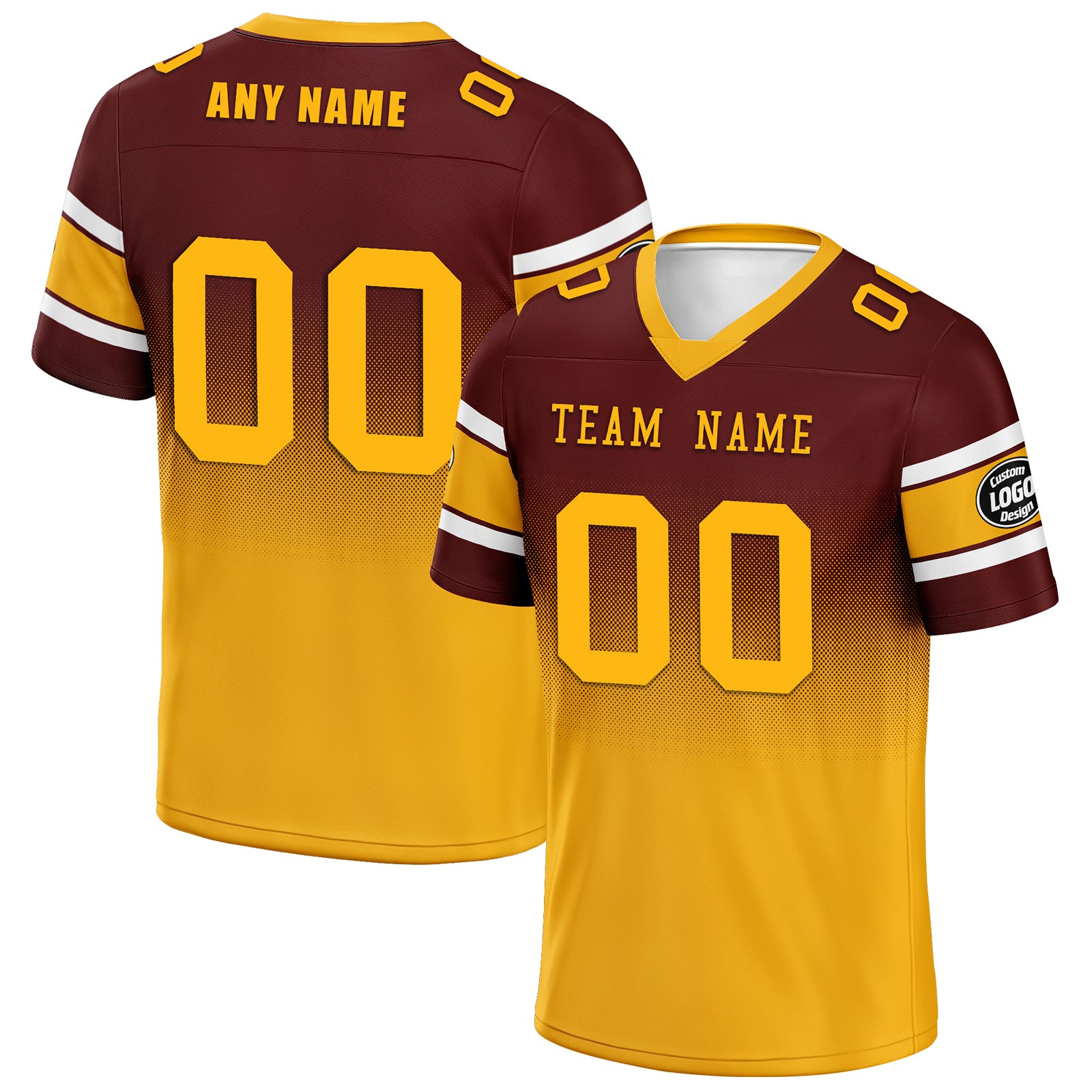 Custom Red Yellow Washington Personalized Authentic Football Jersey FBJ02-D020249-31