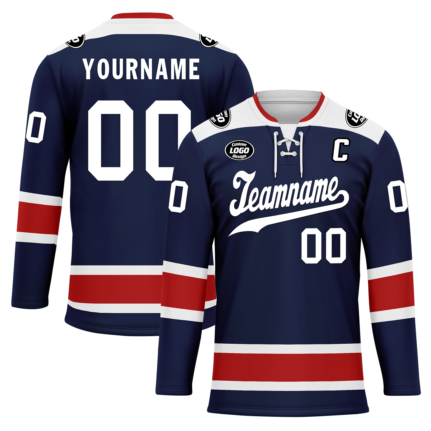 Custom Blue Red Personalized Hockey Jersey HCKJ01-D0a70f0
