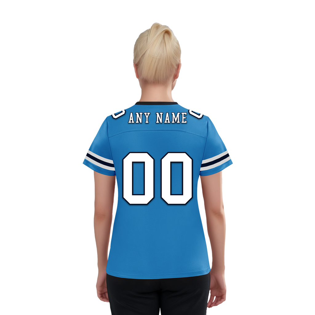 Custom Blue White Classic Style Personalized Authentic Football Jersey FBJ02-bd0a700c