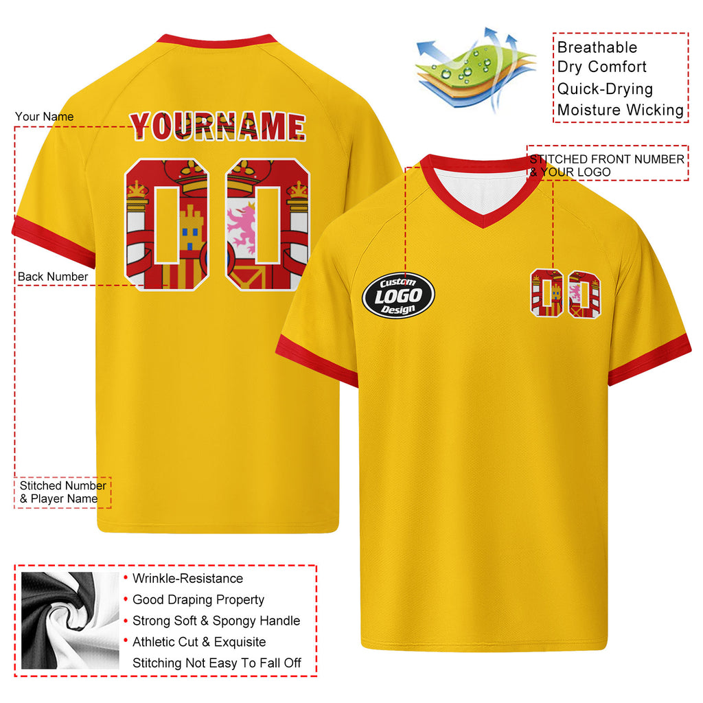 Custom Spain 2026 World Cup Football Shirt Customized Soccer Jersey for Fans Add Your Name & Number FZ190-F025072-3