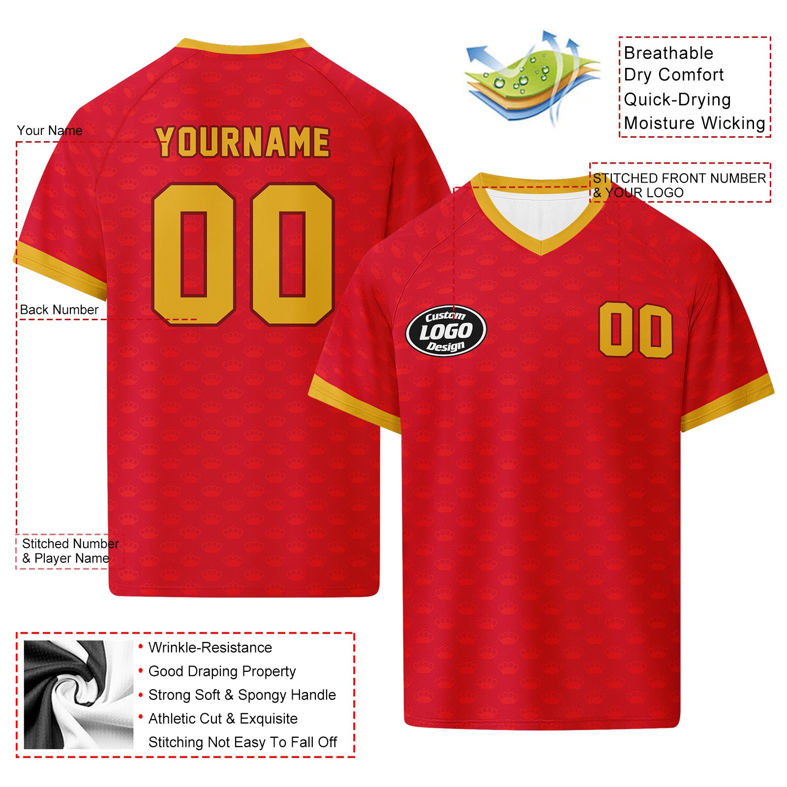 Custom Spain 2026 World Cup Football Shirt Customized Soccer Jersey for Fans Add Your Name & Number FZ190-F020047-5