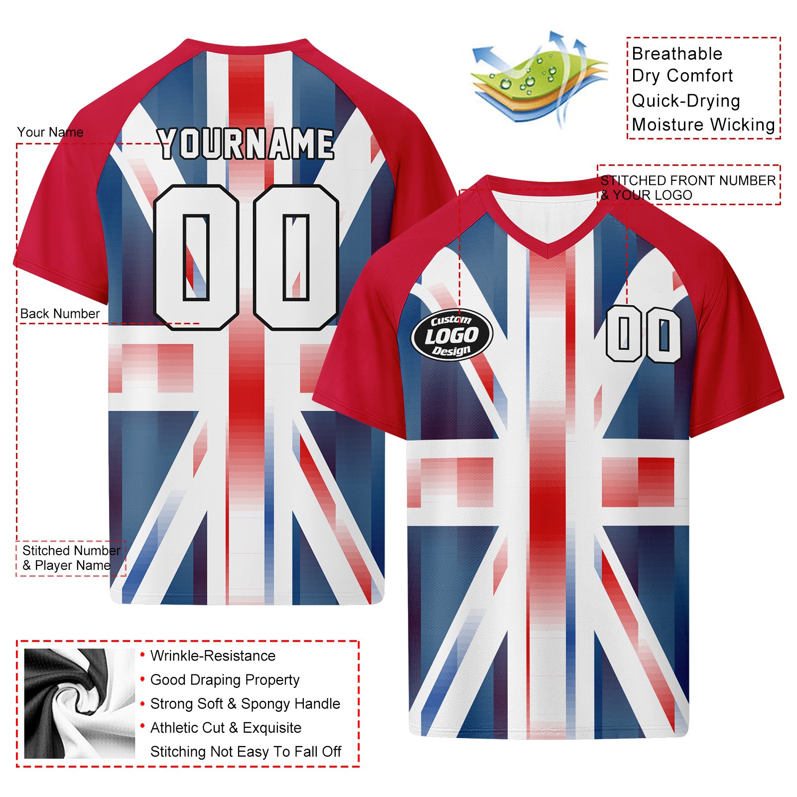 Custom England 2026 World Cup Football Shirt Customized Soccer Jersey for Fans Add Your Name & Number FZ190-F023109-12