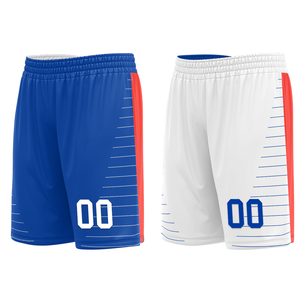 Custom Blue White Classic Style Reversible Basketball Uniform Personalized COOLMAX BBJR-D017031