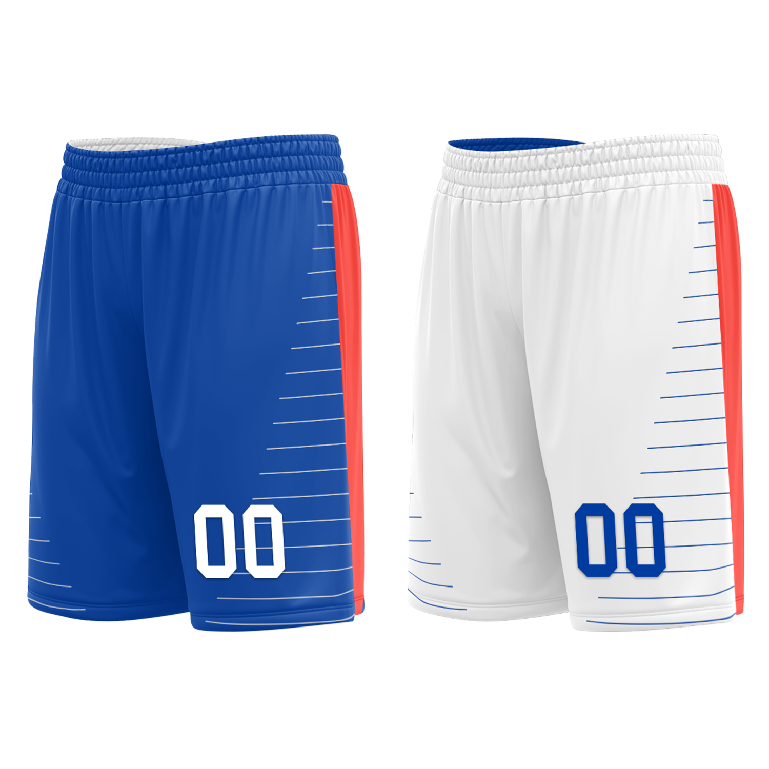 Custom Blue White Classic Style Reversible Basketball Uniform Personalized COOLMAX BBJR-D017031