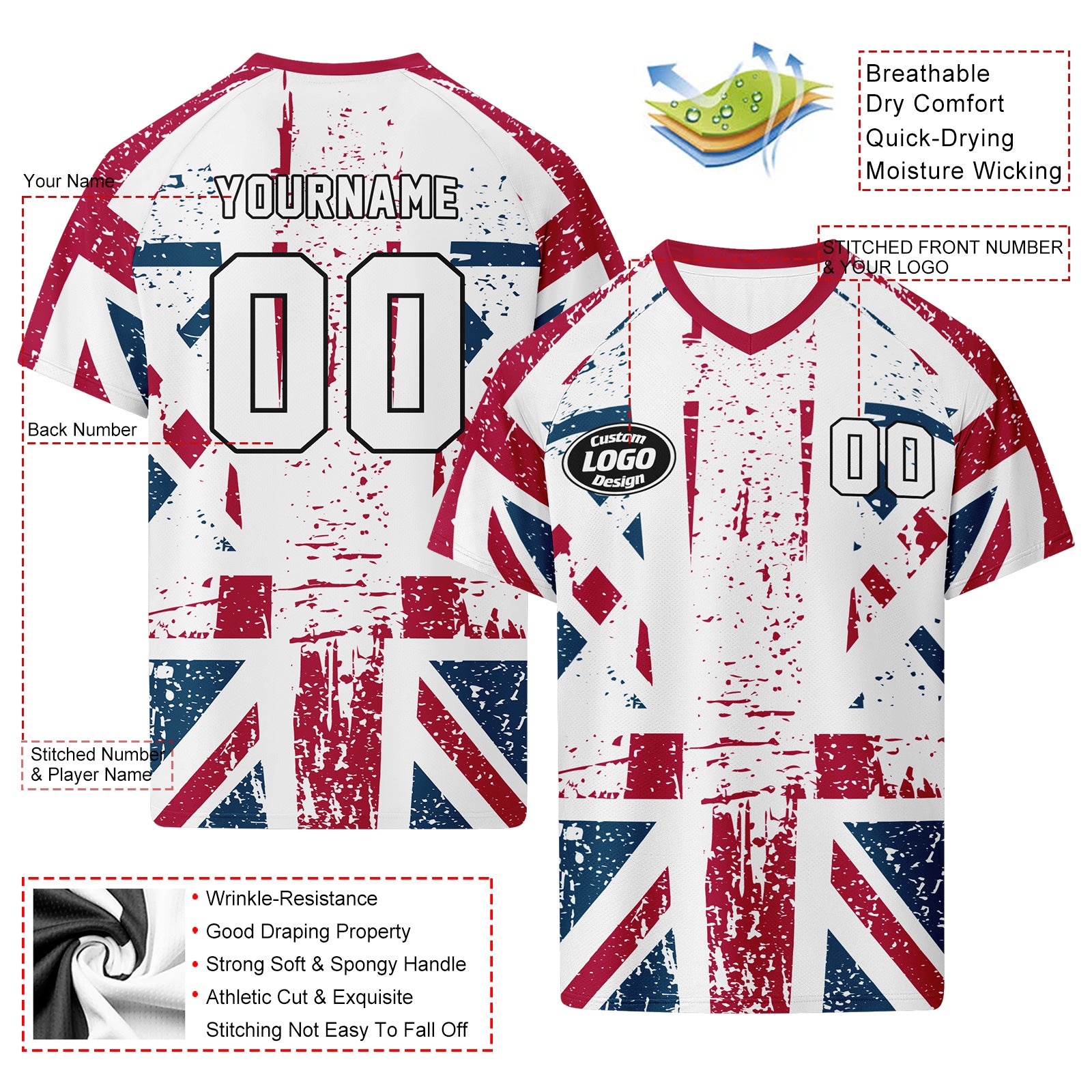Custom England 2026 World Cup Football Shirt Customized Soccer Jersey for Fans Add Your Name & Number FZ190-F023109-13