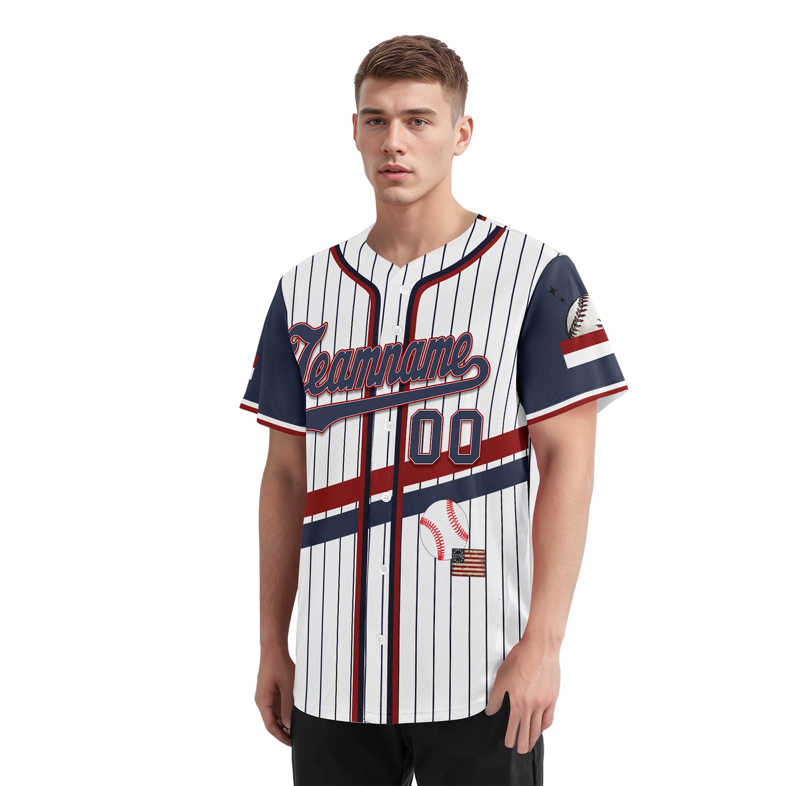Custom Vintage Personalized Authentic Baseball Jersey BSBJ01-E025021-4