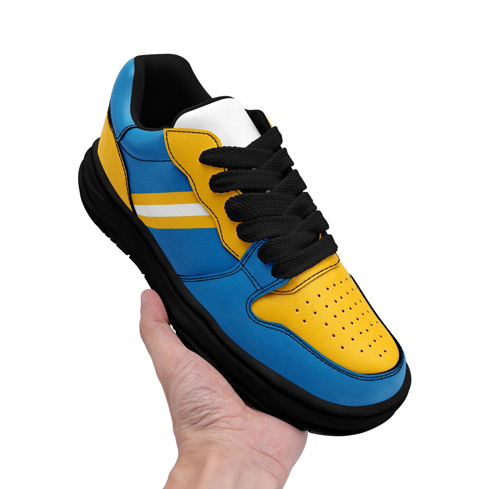 Custom Blue Yellow Los Angeles Shoes Personalized Sneaker FN032-D020389-22