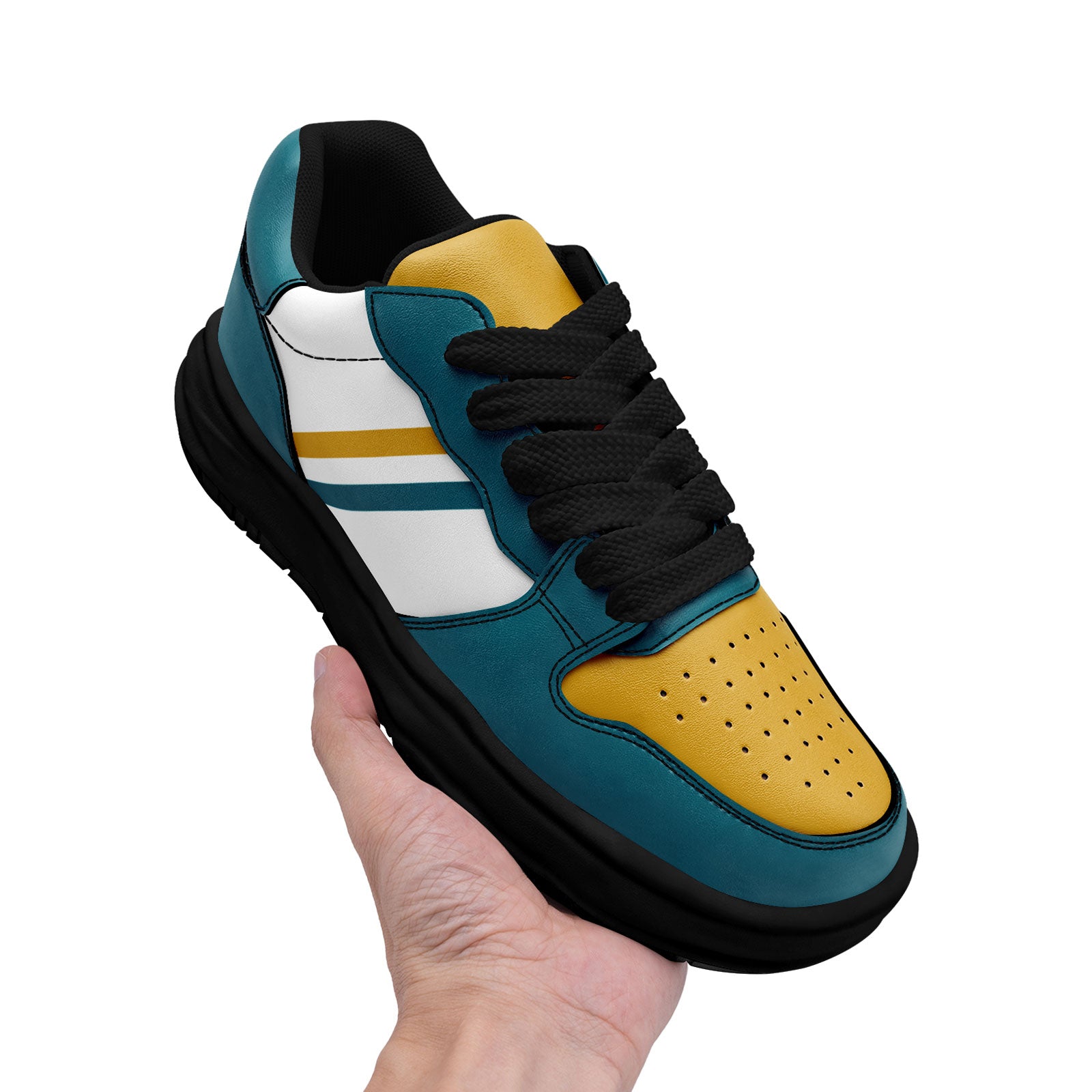 Custom Green Yellow Jacksonville Shoes Personalized Sneaker FN032-D020389-16