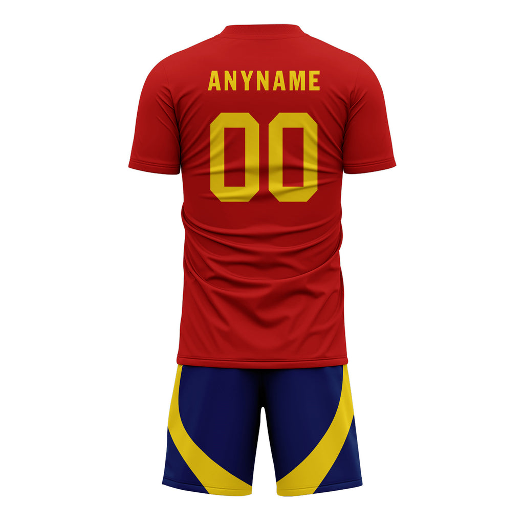 Custom Spain Red Yellow Soccer Sets Jersey Personalized SCJ101-D06143