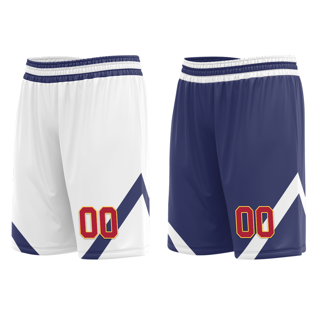 Custom White Blue Classic Style Reversible Basketball Uniform Personalized COOLMAX BBJR-D017030