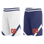 Custom White Blue Classic Style Reversible Basketball Uniform Personalized COOLMAX BBJR-D017030