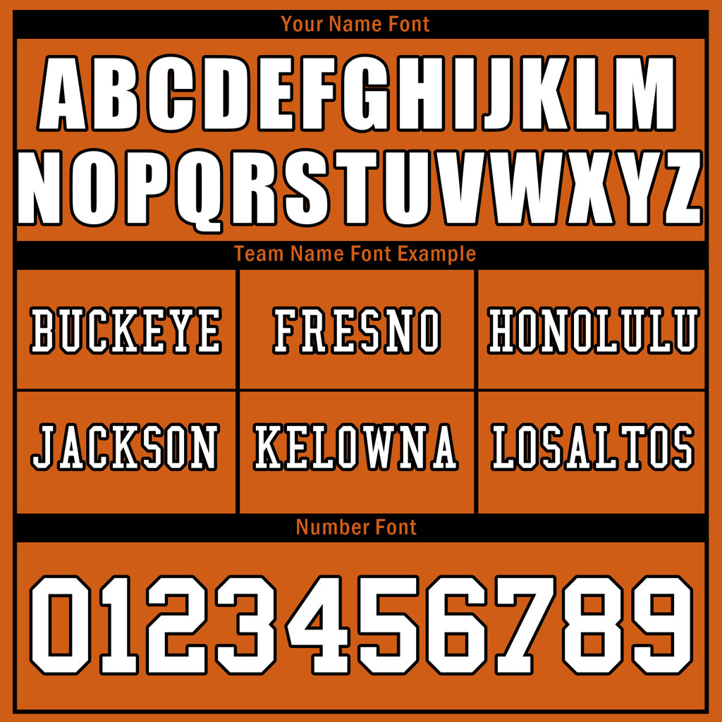 Custom Orange Black Cincinnati Personalized Authentic Football Jersey FBJ02-D020256-30