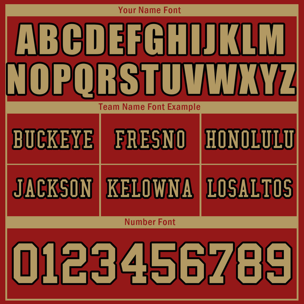 Custom Red San Francisco Personalized Authentic Football Jersey FBJ02-D025033-22