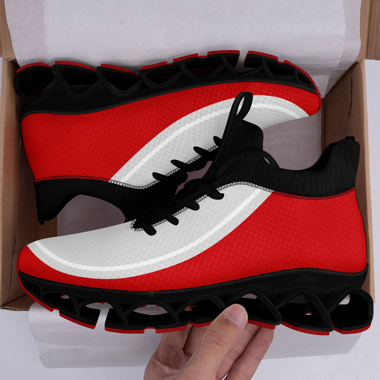 Custom Red Gray Maxsoul Shoes Personalized Sneaker FN030XD-D020388-21