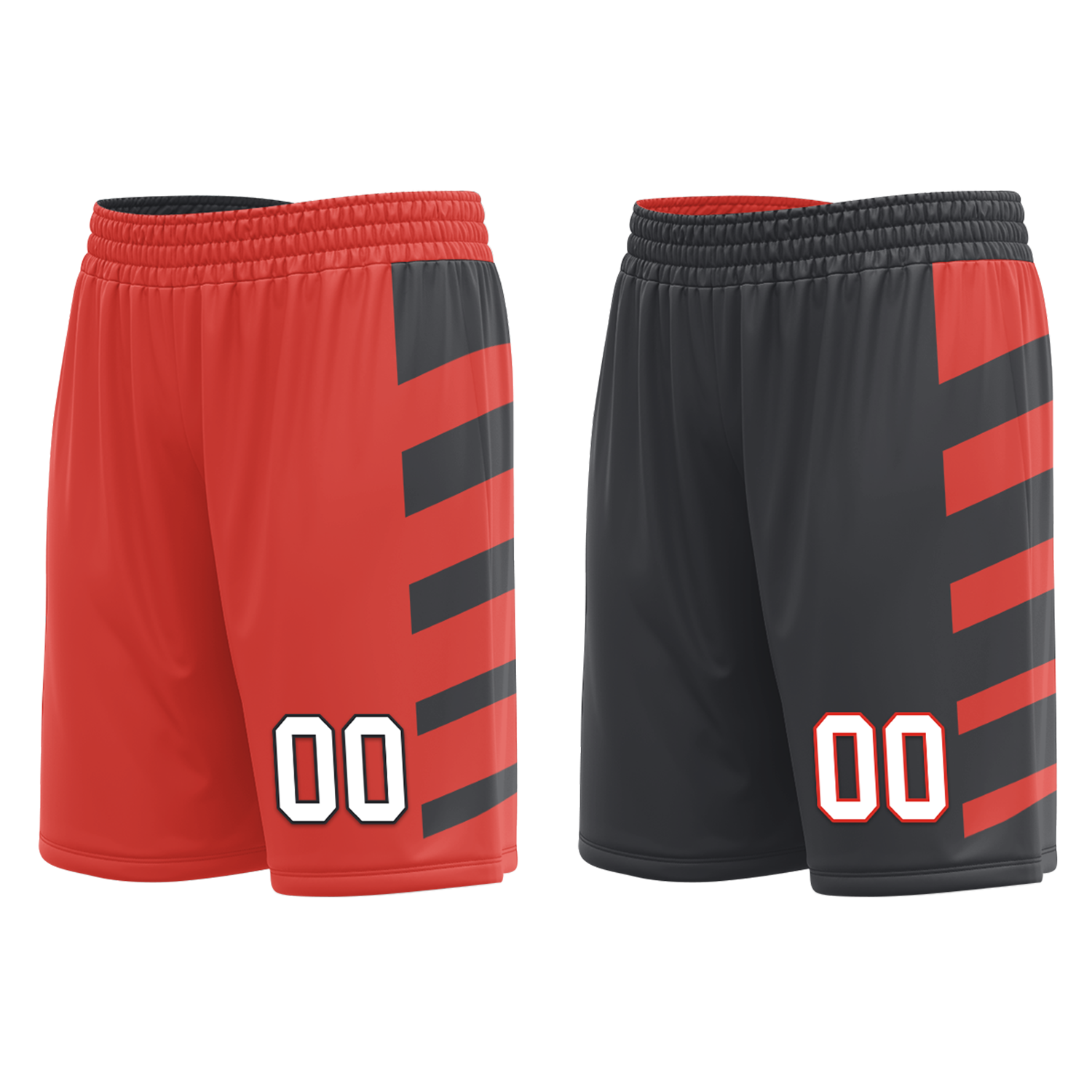 Custom Red Black Classic Style Reversible Basketball Uniform Personalized COOLMAX BBJR-D017038