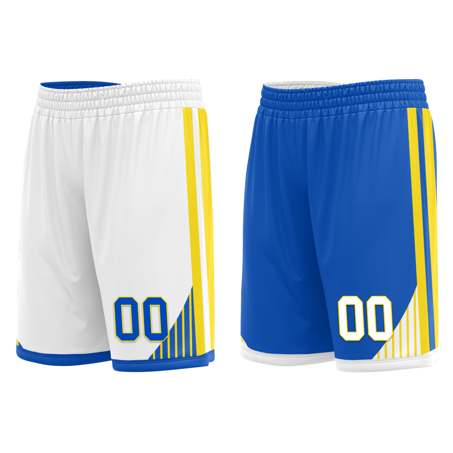 Custom White Blue Classic Style Reversible Basketball Uniform Personalized Ordinary BBJR-D017004