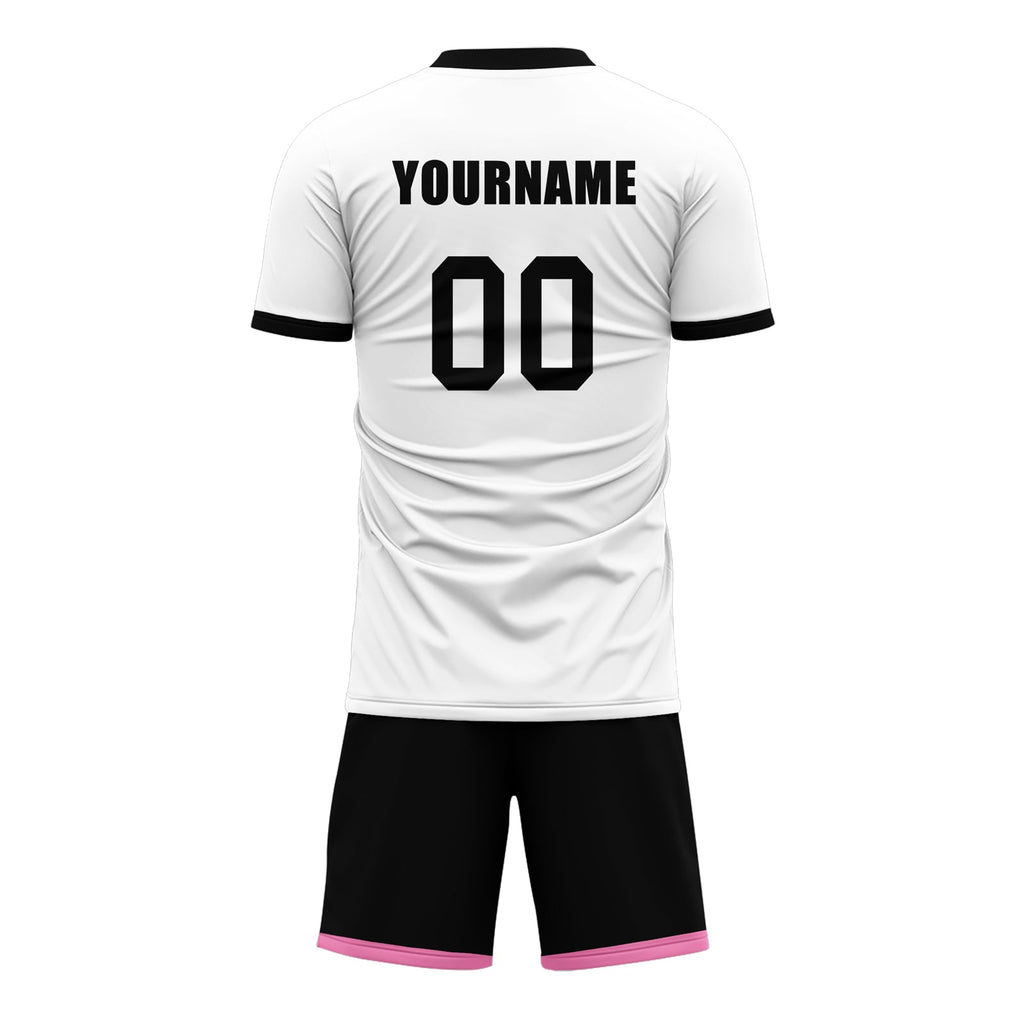 Custom White Pink Soccer Sets Jersey Personalized SCJ101-D020131-6