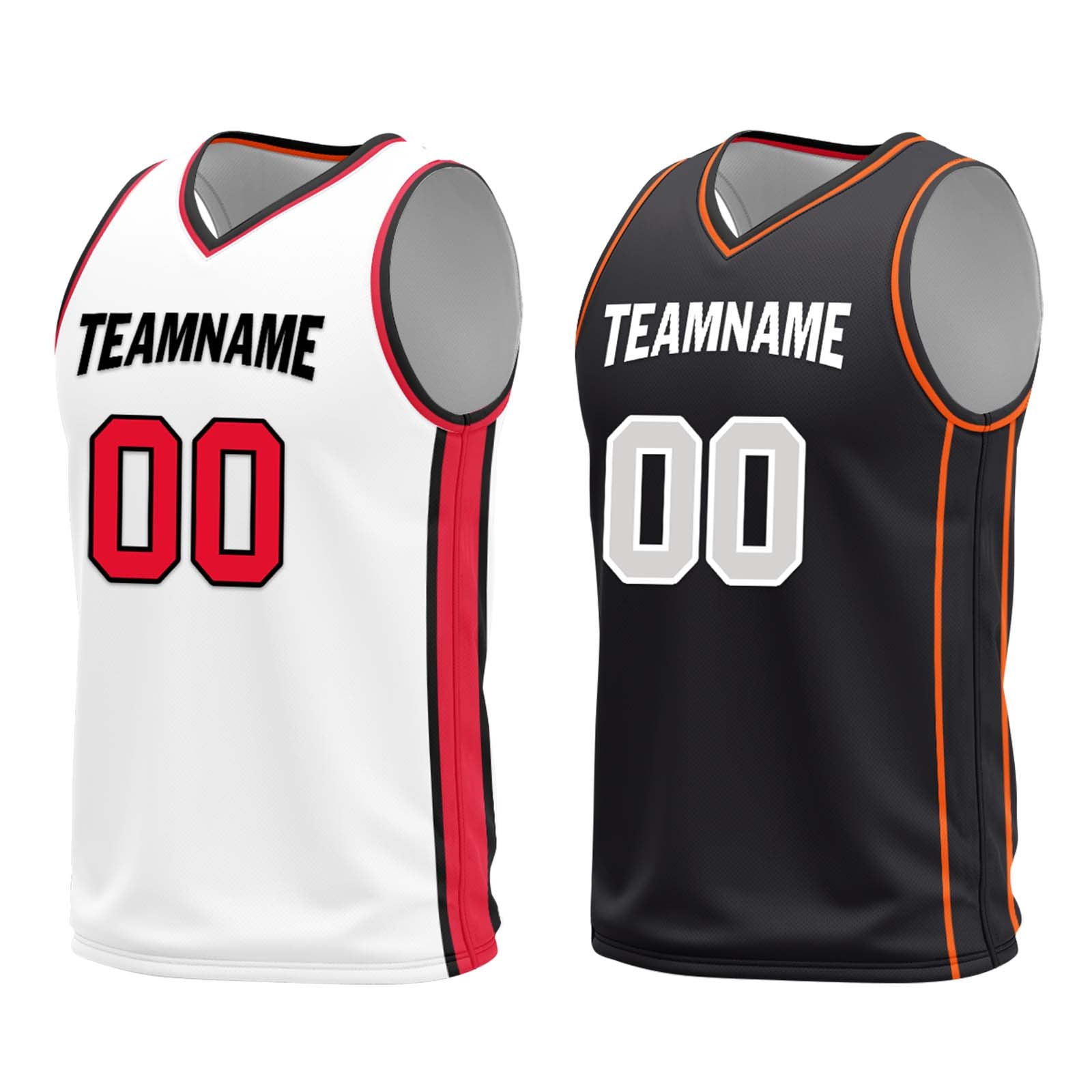 Custom White Red Black Detroit City Edition Personalized Reversible Basketball Set Sports Basketball Jersey BBJ01R-D0610-9