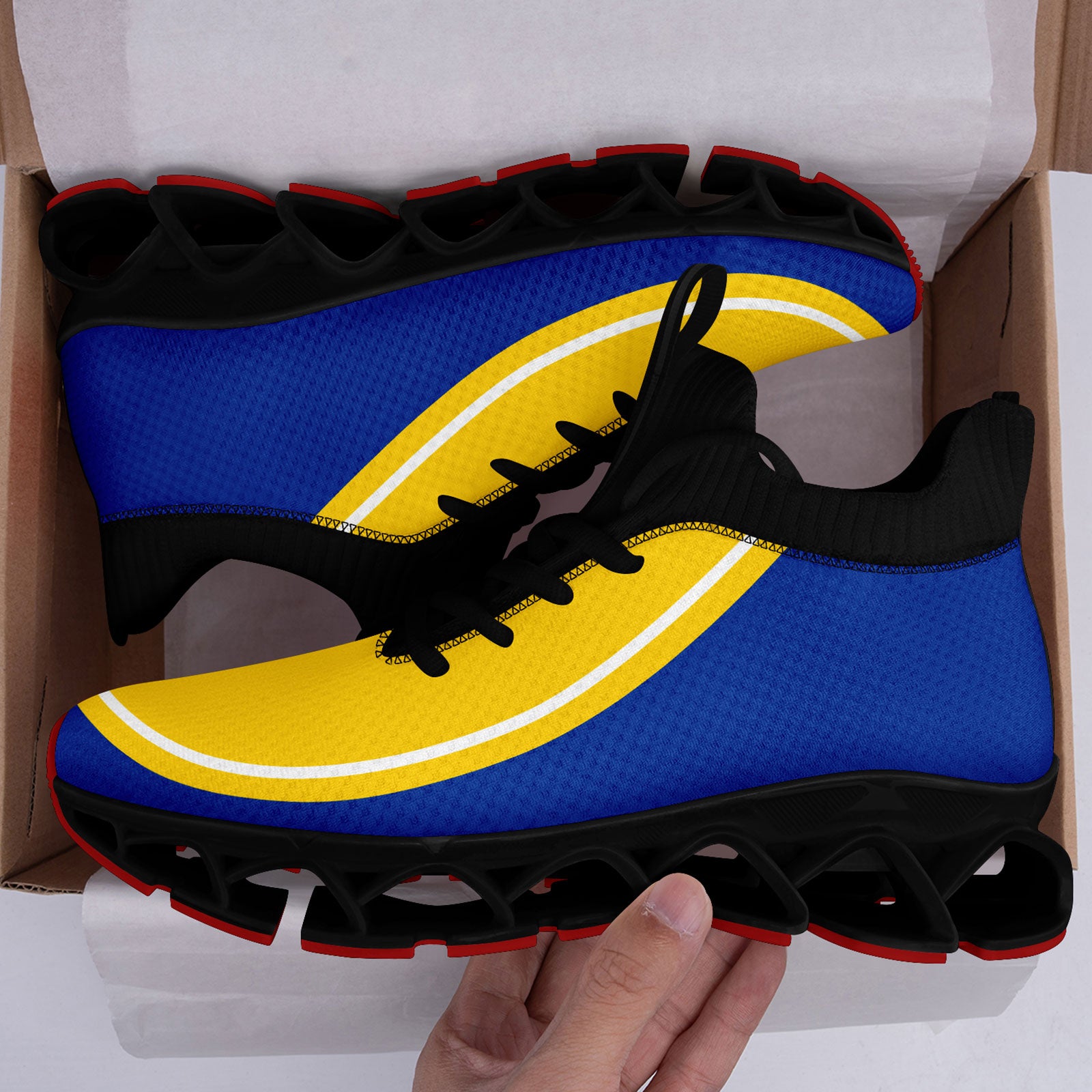 Custom Blue Yellow Maxsoul Shoes Personalized Sneaker FN030XD-D020388-25