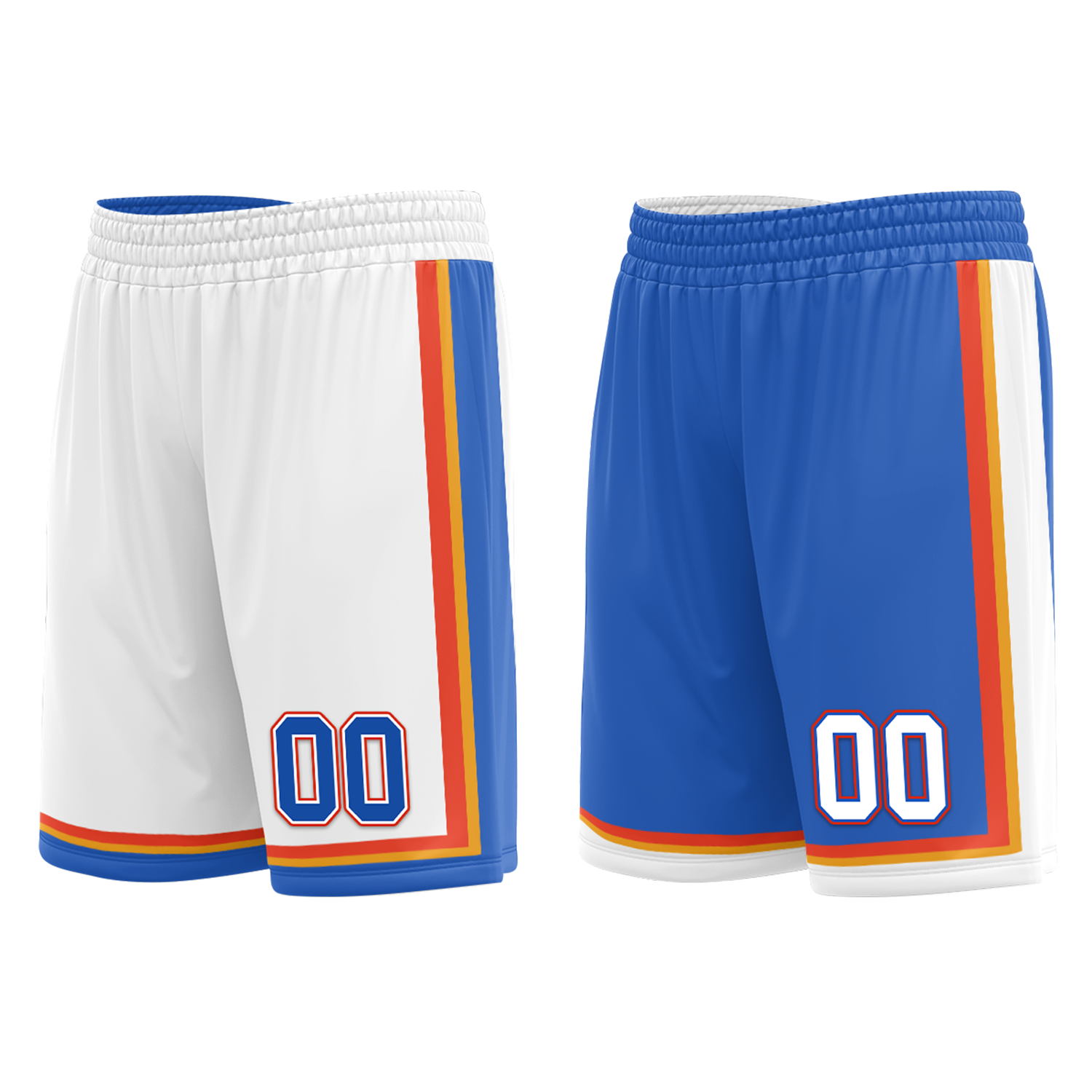 Custom White Blue Classic Style Reversible Basketball Uniform Personalized Ordinary BBJR-D017039