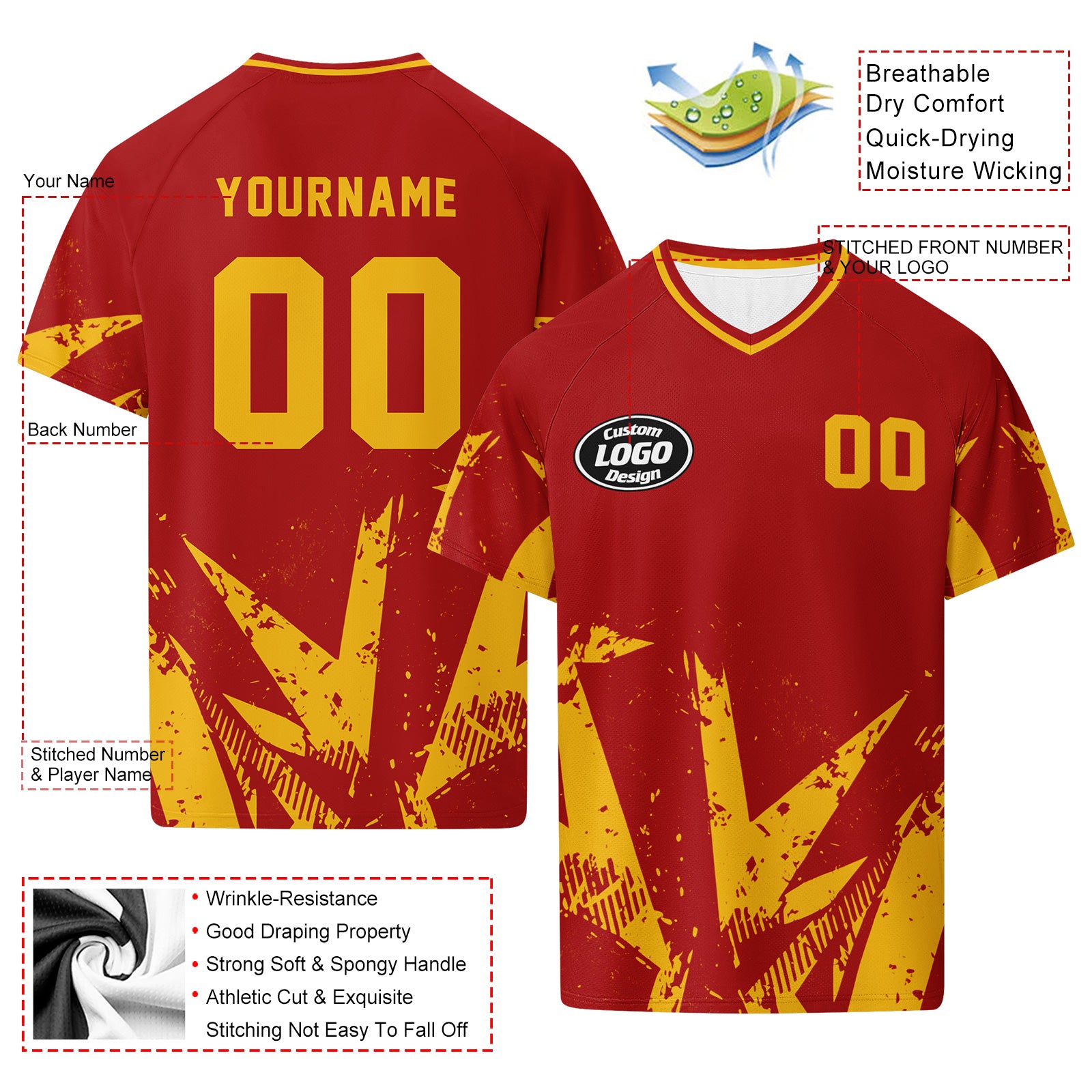 Custom Spain 2026 World Cup Football Shirt Customized Soccer Jersey for Fans Add Your Name & Number FZ190-F009153-5