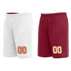 Custom White Red Classic Style Reversible Basketball Uniform Personalized COOLMAX BBJR-D017012