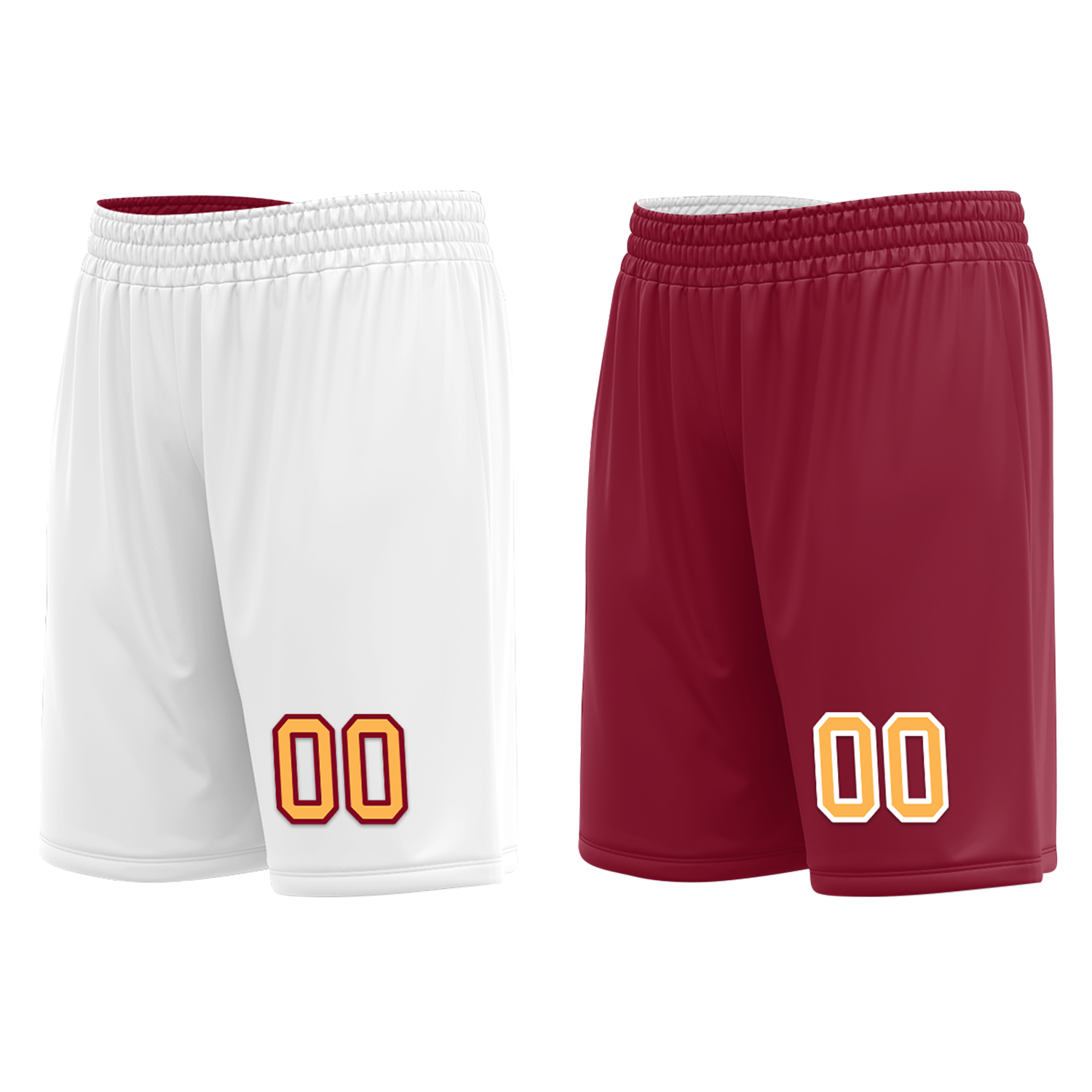 Custom White Red Classic Style Reversible Basketball Uniform Personalized COOLMAX BBJR-D017012