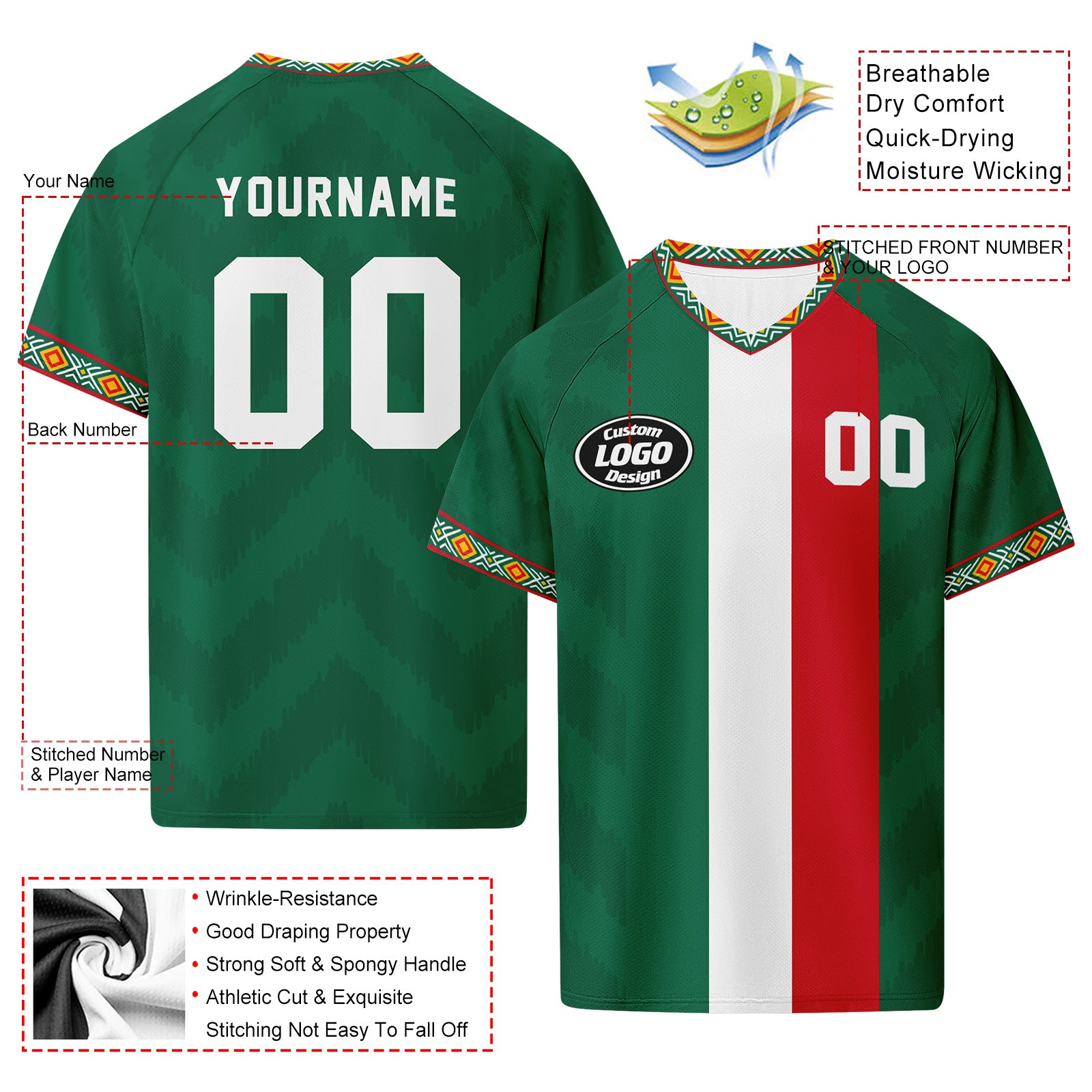 Custom Mexico 2026 World Cup Football Shirt Customized Soccer Jersey for Fans Add Your Name & Number FZ190-F009151-3