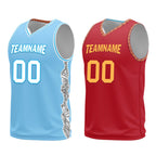 Custom Blue Red Cleveland City Edition Personalized Reversible Basketball Set Sports Basketball Jersey BBJ01R-D0610-6