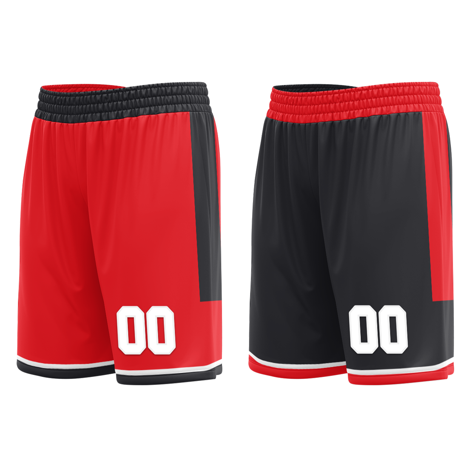 Custom Red Black Classic Style Reversible Basketball Uniform Personalized COOLMAX BBJR-D017025