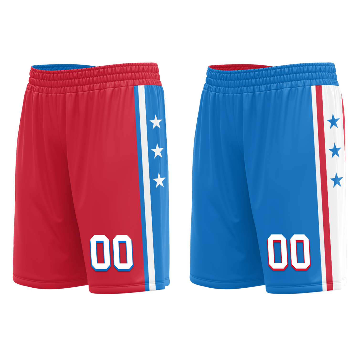 Custom Red Blue Classic Style Reversible Basketball Uniform Personalized Ordinary BBJR-D017022
