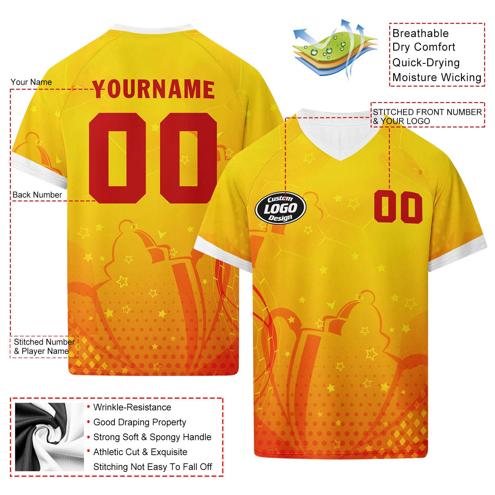 Custom Spain 2026 World Cup Football Shirt Customized Soccer Jersey for Fans Add Your Name & Number FZ190-F025072-5