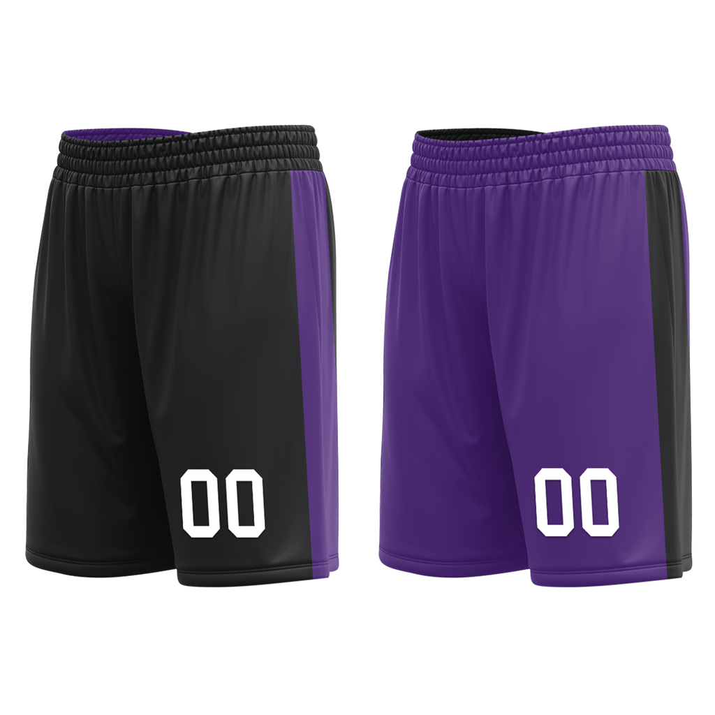 Custom Black Purple Classic Style Reversible Basketball Uniform Personalized Ordinary BBJR-D017035