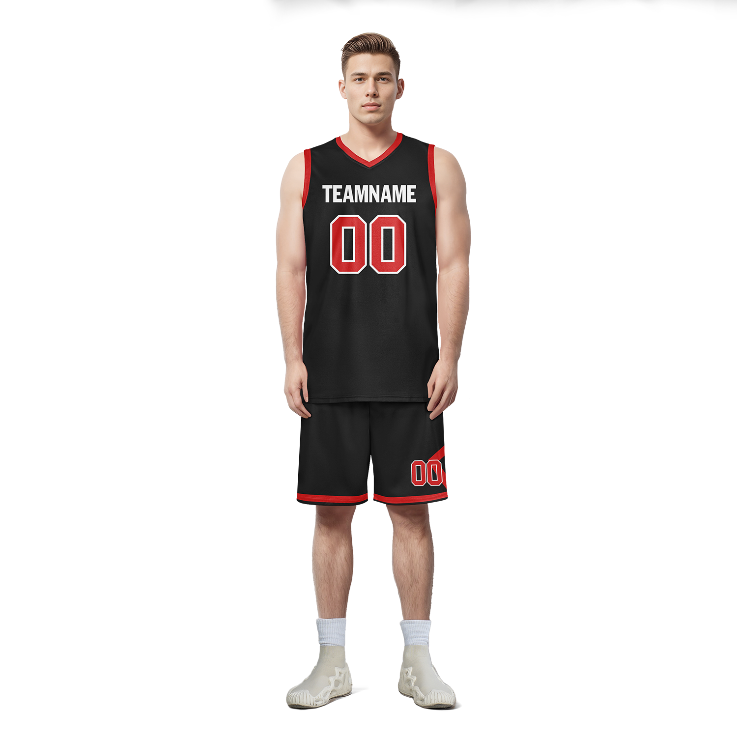 Custom Black Red Classic Style Sports Uniform Basketball Jersey BBJ01-bd0a700f